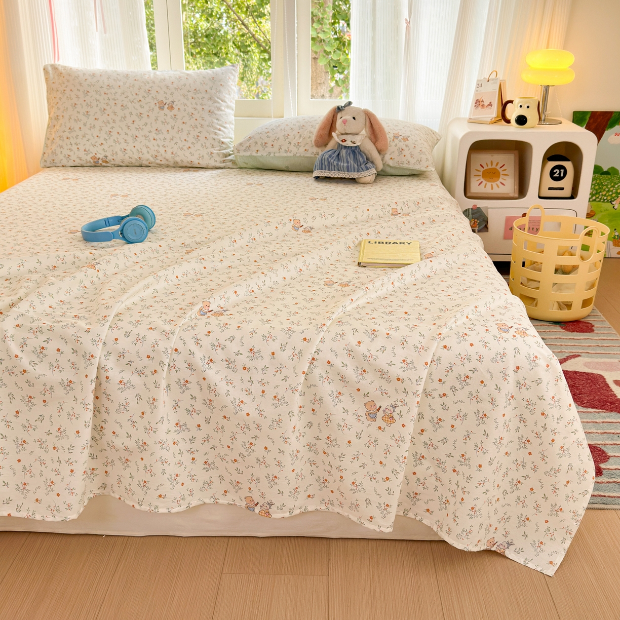 91家纺网 家纺一手货源 找家纺 清雅福 2025新款全棉柔软印花系列单床单 糖果影院