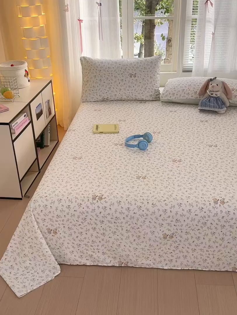 91家纺网 家纺一手货源 找家纺 清雅福 2025新款全棉柔软印花系列单床单 糖果影院