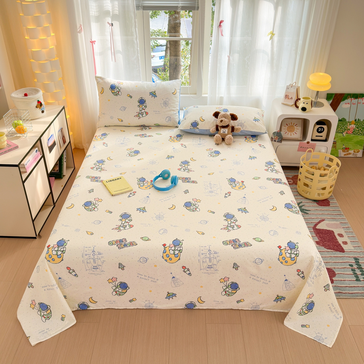 清雅福 2025新款全棉柔软印花系列单床单 星际仔仔