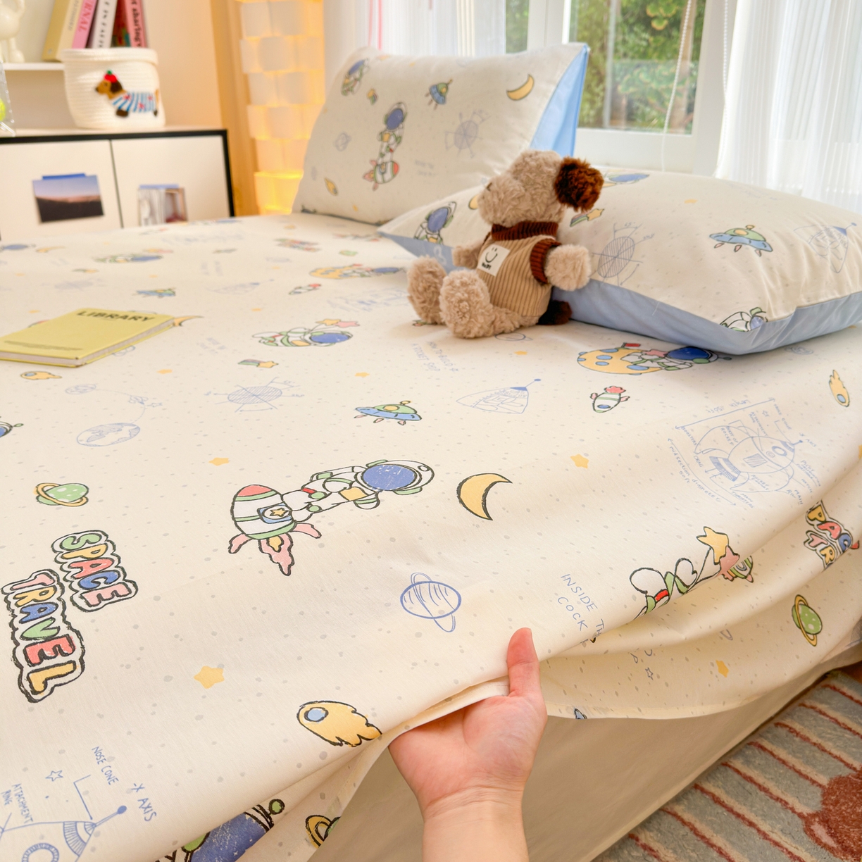 91家纺网 家纺一手货源 找家纺 清雅福 2025新款全棉柔软印花系列单床单 星际仔仔