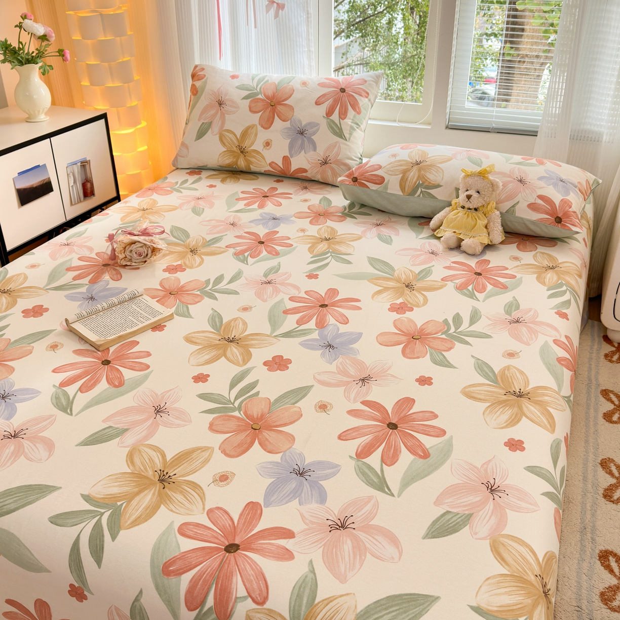 91家纺网 家纺一手货源 找家纺 清雅福 2025新款全棉柔软印花系列单床单 云裳花谷