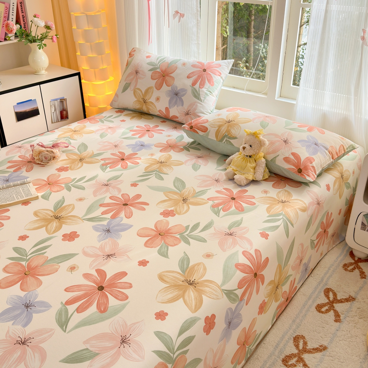 91家纺网 家纺一手货源 找家纺 清雅福 2025新款全棉柔软印花系列单床单 云裳花谷