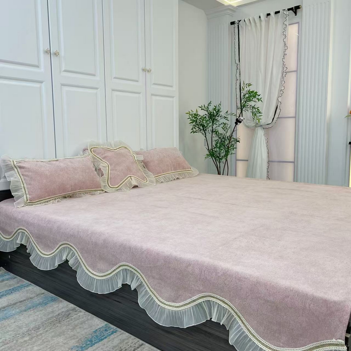 91家纺网 家纺一手货源 找家纺 （总）峻杨 2025新款雪尼尔榻榻米床盖农村大炕单炕盖防滑耐磨柔软亲肤可定制尺寸-南希公主