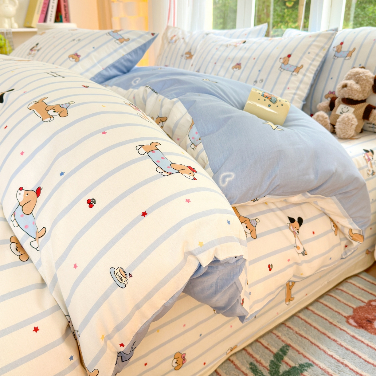 91家纺网 家纺一手货源 找家纺 （总）清雅福 2025新款全棉柔软印花系列四件套