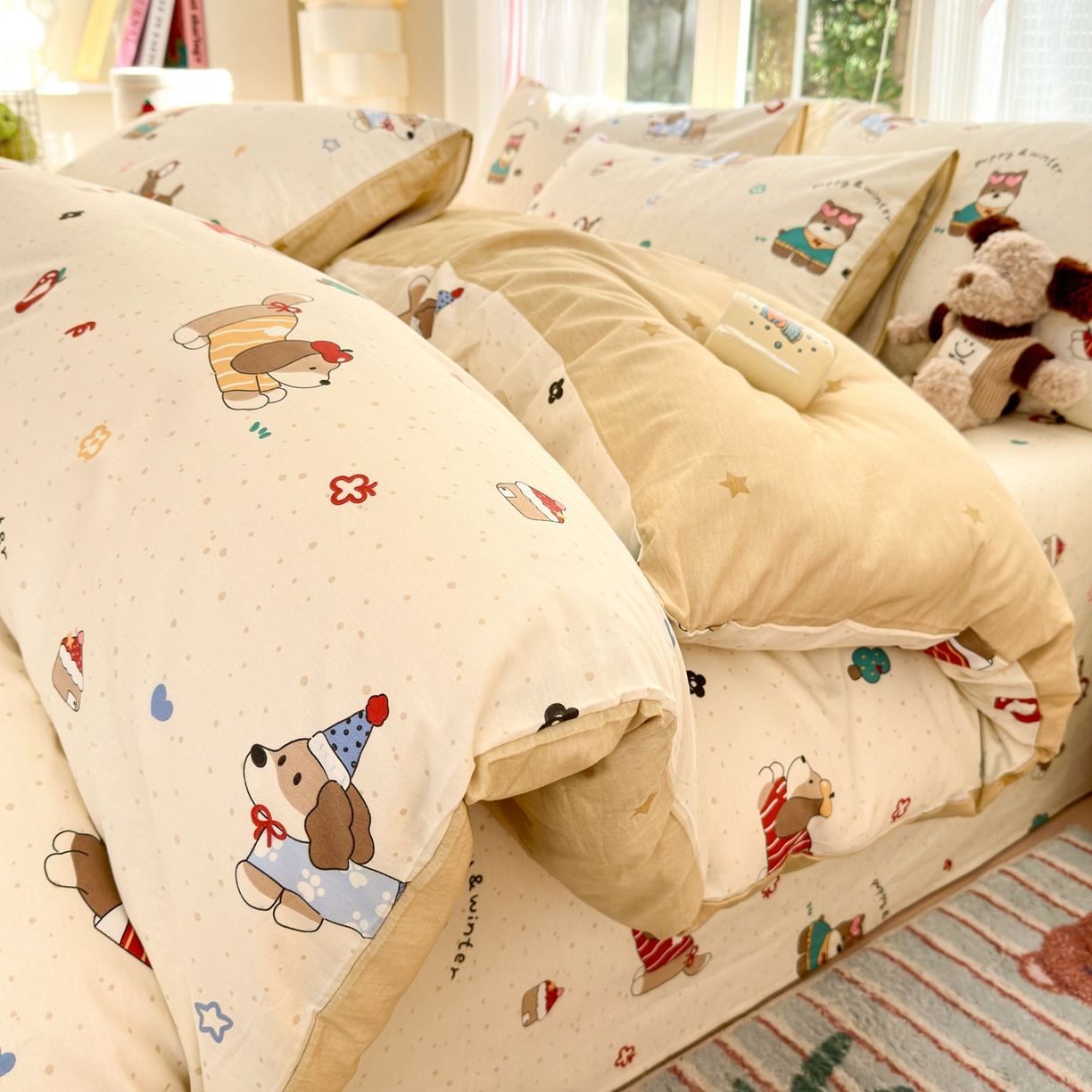 91家纺网 家纺一手货源 找家纺 （总）清雅福 2025新款全棉柔软印花系列四件套