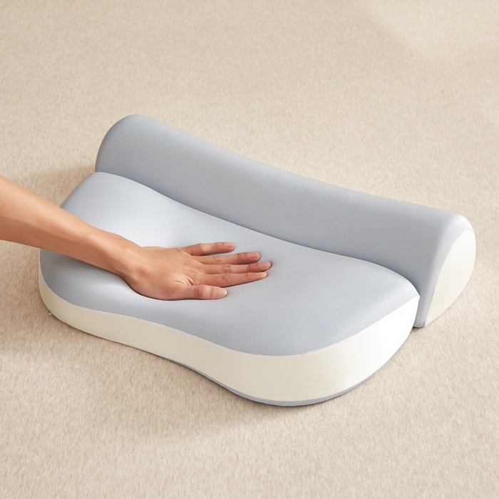 91家纺网 家纺一手货源 找家纺 珍贝家纺 2026新款零压助眠深睡枕牵引二合一组合款记忆枕 枕头枕芯 乳胶枕-- 牵引组合款-蓝色