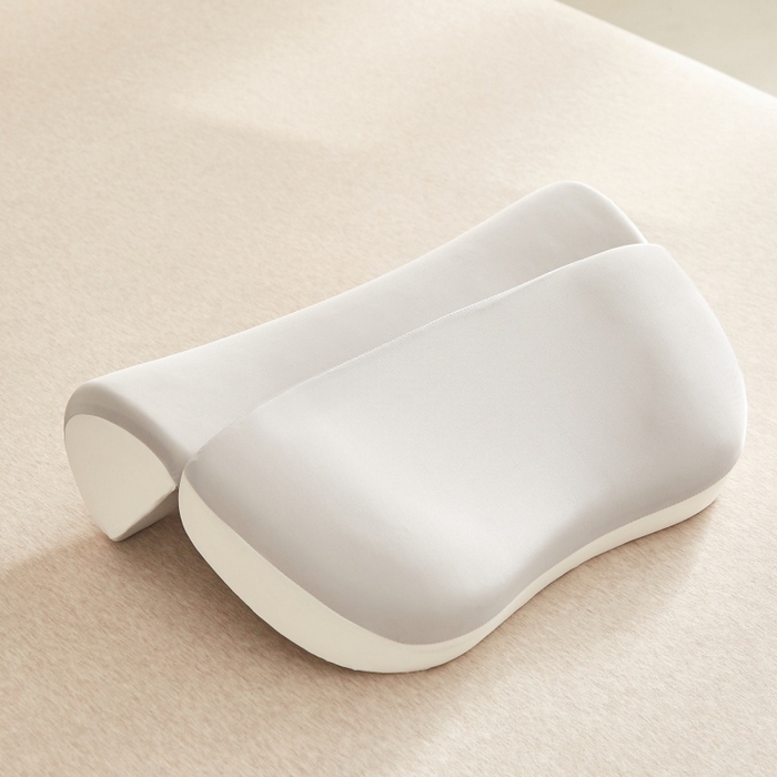 91家纺网 家纺一手货源 找家纺 珍贝家纺 2026新款零压助眠深睡枕牵引二合一组合款记忆枕 枕头枕芯 乳胶枕-- 牵引组合款-银色