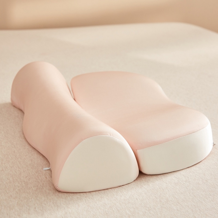 91家纺网 家纺一手货源 找家纺 珍贝家纺 2026新款零压助眠深睡枕牵引二合一组合款记忆枕 枕头枕芯 乳胶枕-- 牵引组合款-粉色