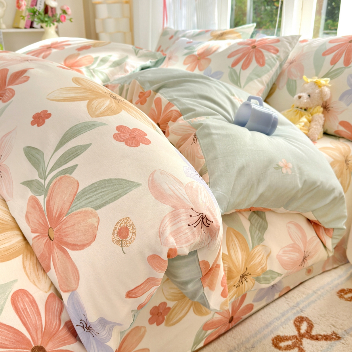 91家纺网 家纺一手货源 找家纺 （总）清雅福 2025新款全棉柔软印花系列四件套