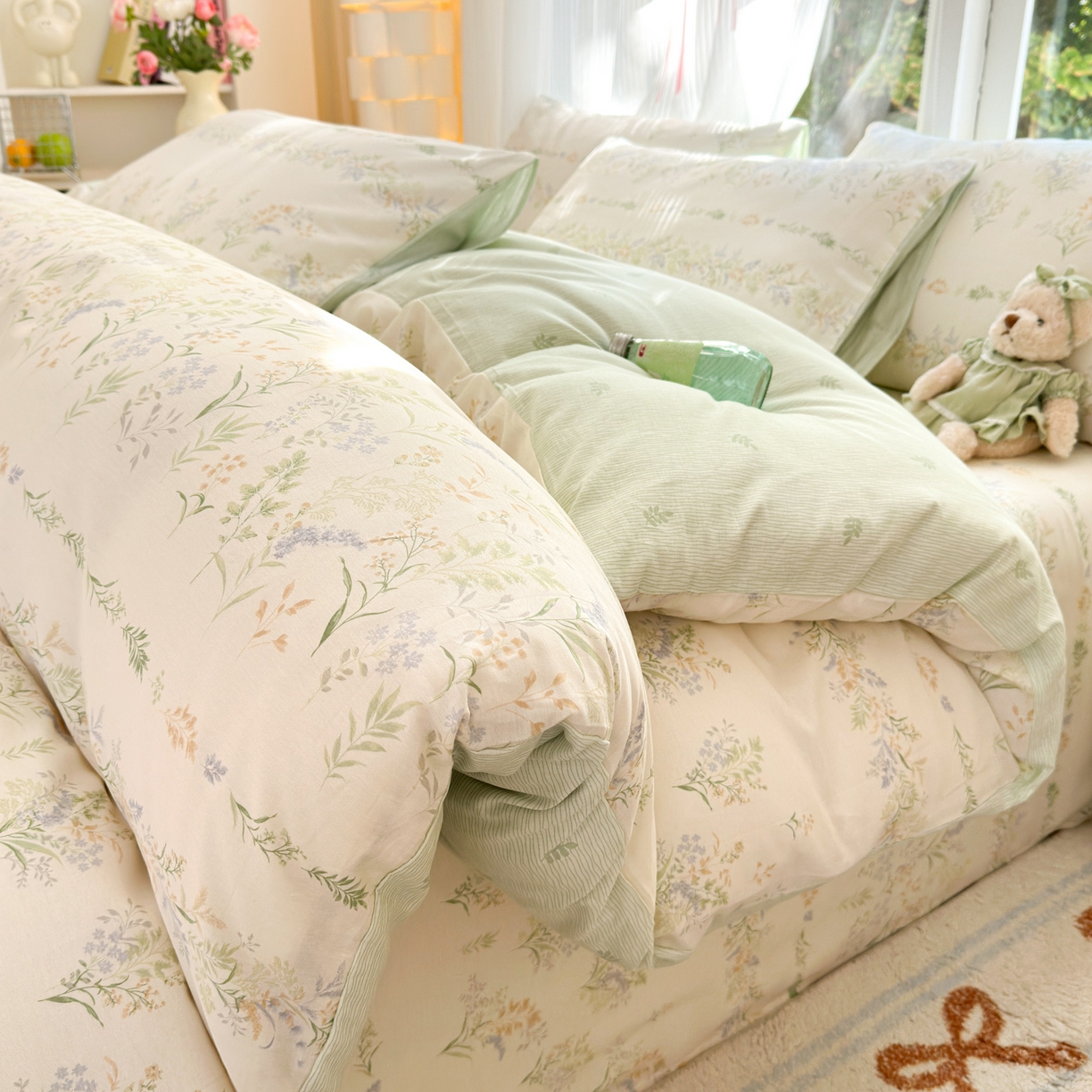 清雅福 2025新款全棉柔软印花系列四件套 丛草集