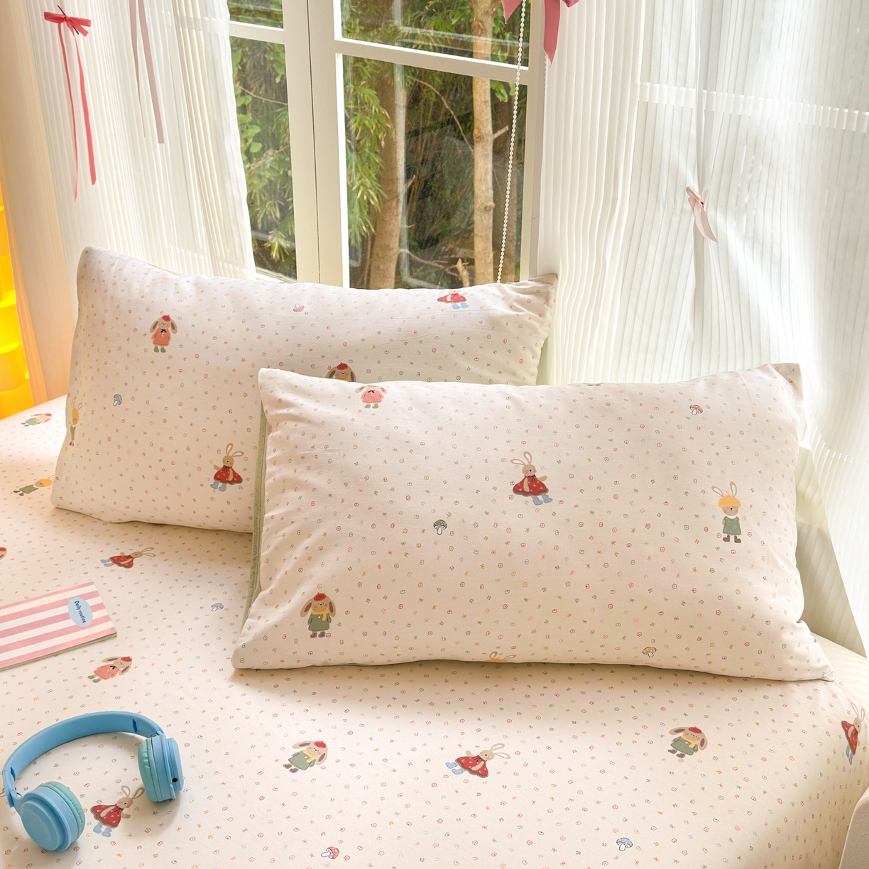 91家纺网 家纺一手货源 找家纺 清雅福 2025新款全棉柔软印花系列四件套 大耳朵