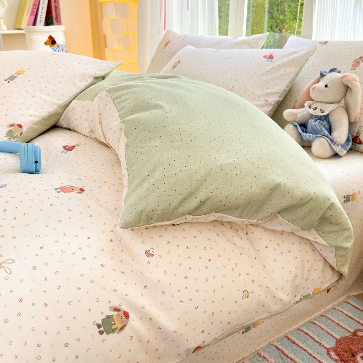 91家纺网 家纺一手货源 找家纺 清雅福 2025新款全棉柔软印花系列四件套 大耳朵