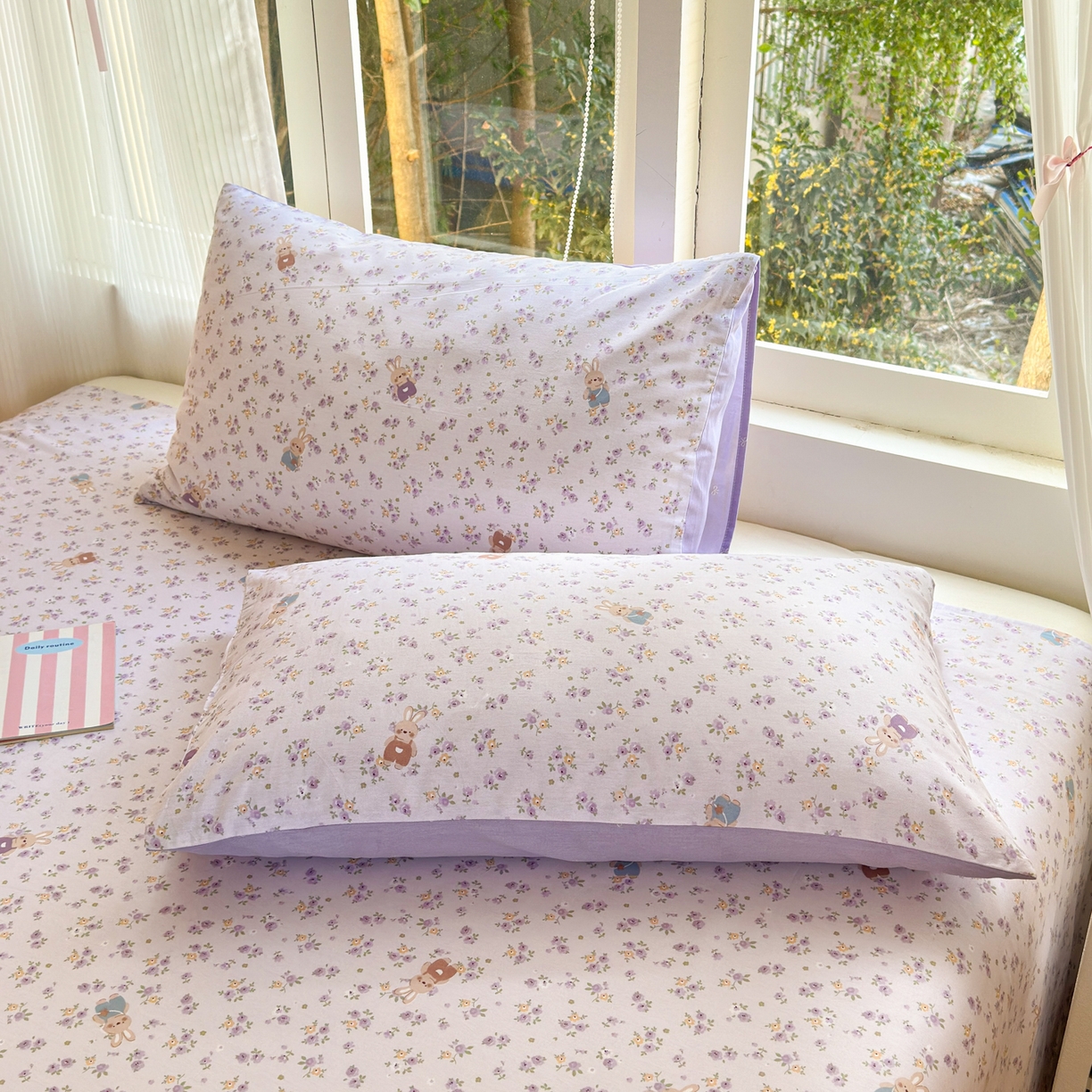 91家纺网 家纺一手货源 找家纺 清雅福 2025新款全棉柔软印花系列四件套 乖乖兔