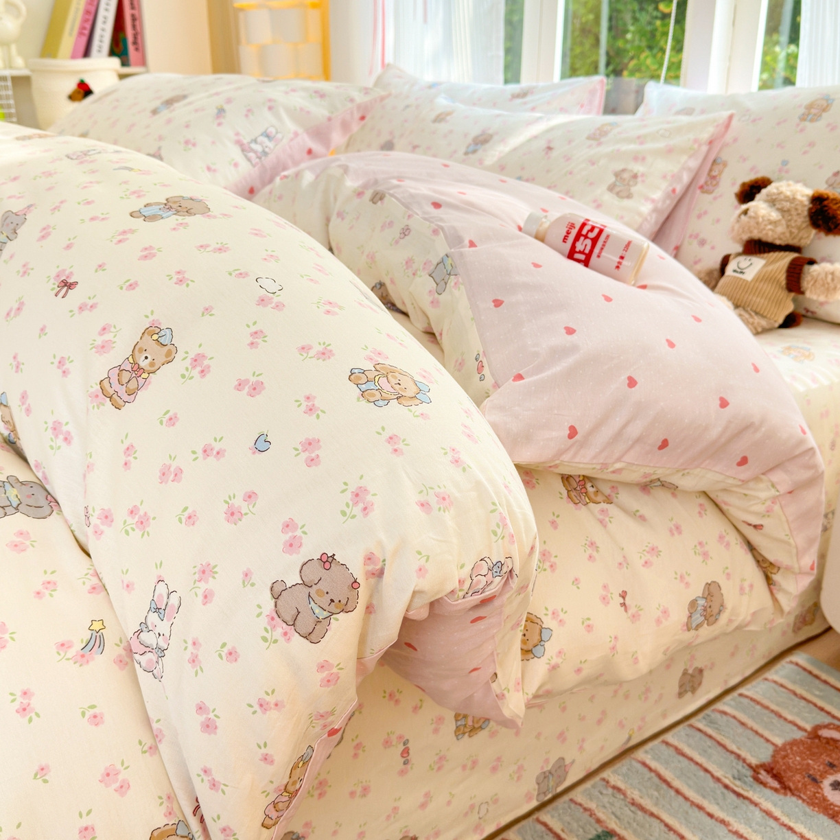 清雅福 2025新款全棉柔软印花系列四件套 奶酪幼儿园