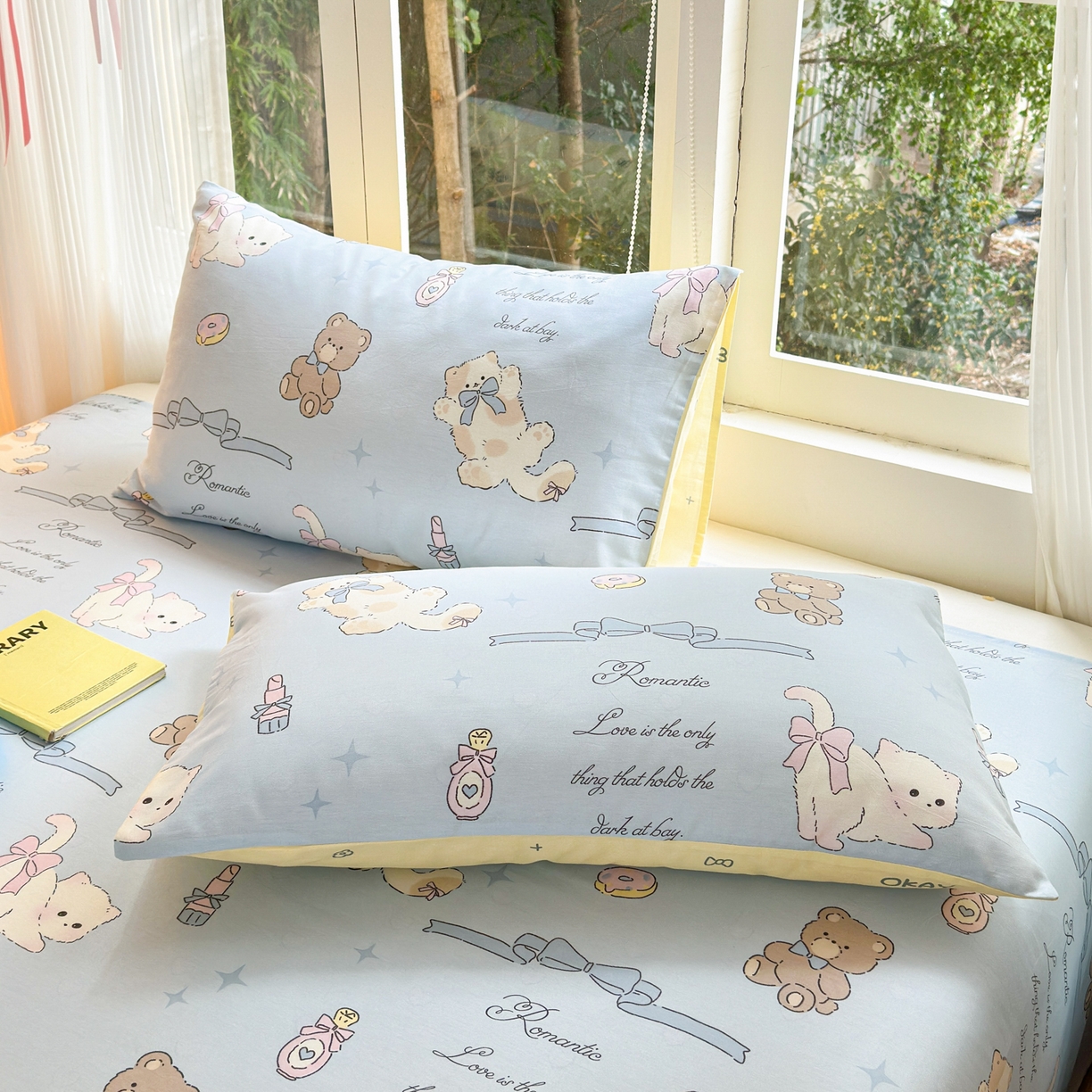 91家纺网 家纺一手货源 找家纺 清雅福 2025新款全棉柔软印花系列四件套 奶油阿布-蓝