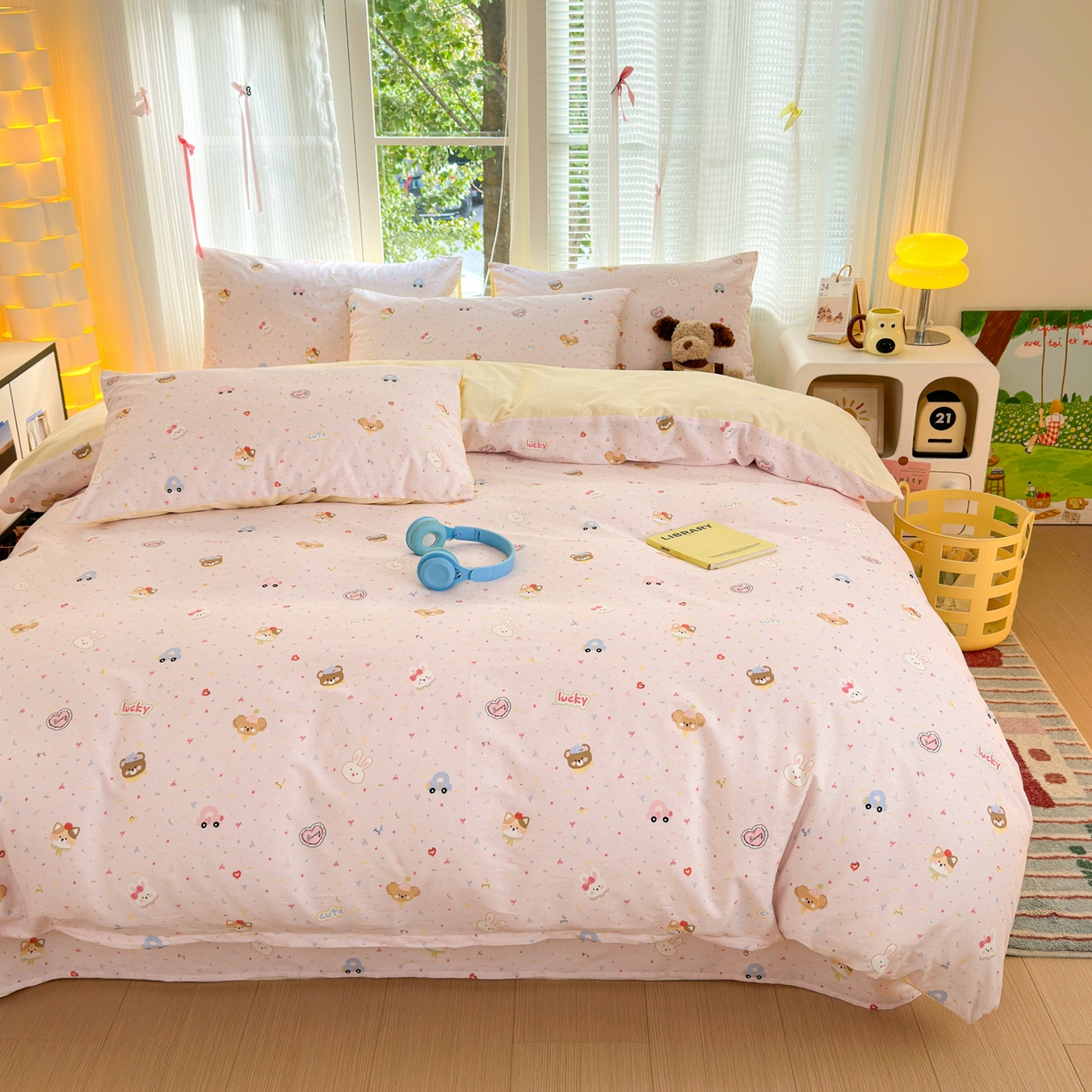 91家纺网 家纺一手货源 找家纺 清雅福 2025新款全棉柔软印花系列四件套 秋日手册