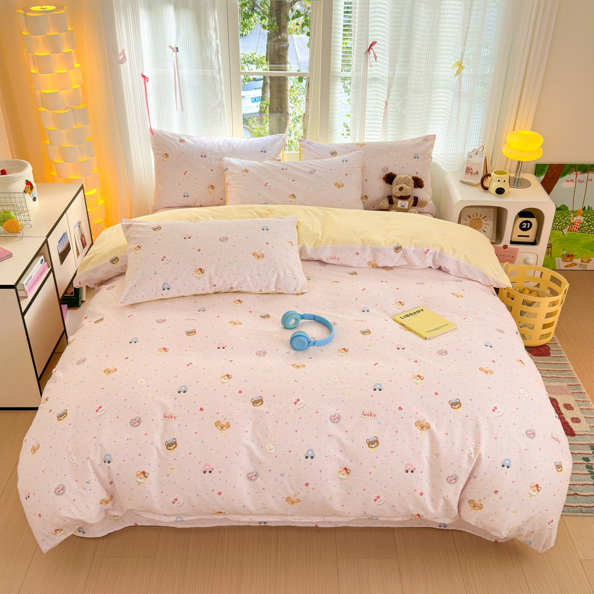 91家纺网 家纺一手货源 找家纺 清雅福 2025新款全棉柔软印花系列四件套 秋日手册