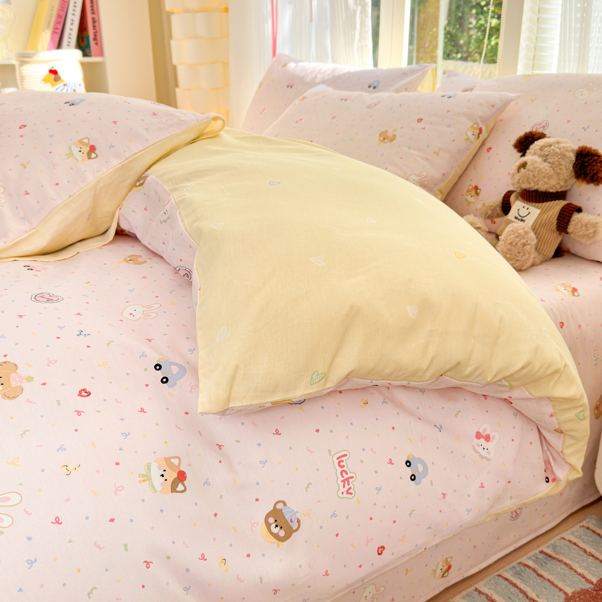 91家纺网 家纺一手货源 找家纺 清雅福 2025新款全棉柔软印花系列四件套 秋日手册