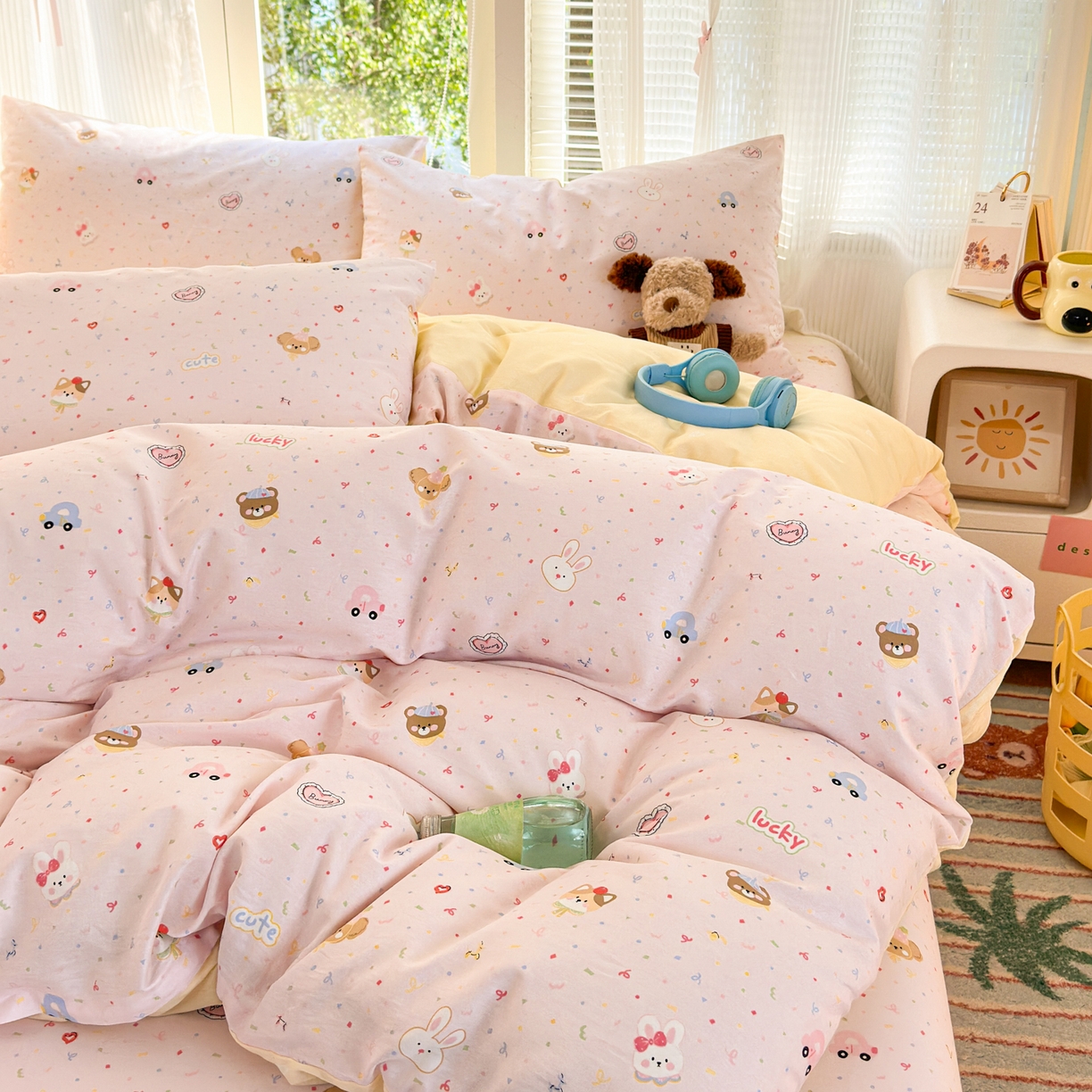 91家纺网 家纺一手货源 找家纺 清雅福 2025新款全棉柔软印花系列四件套 秋日手册