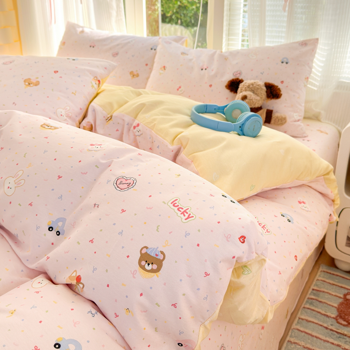 91家纺网 家纺一手货源 找家纺 清雅福 2025新款全棉柔软印花系列四件套 秋日手册