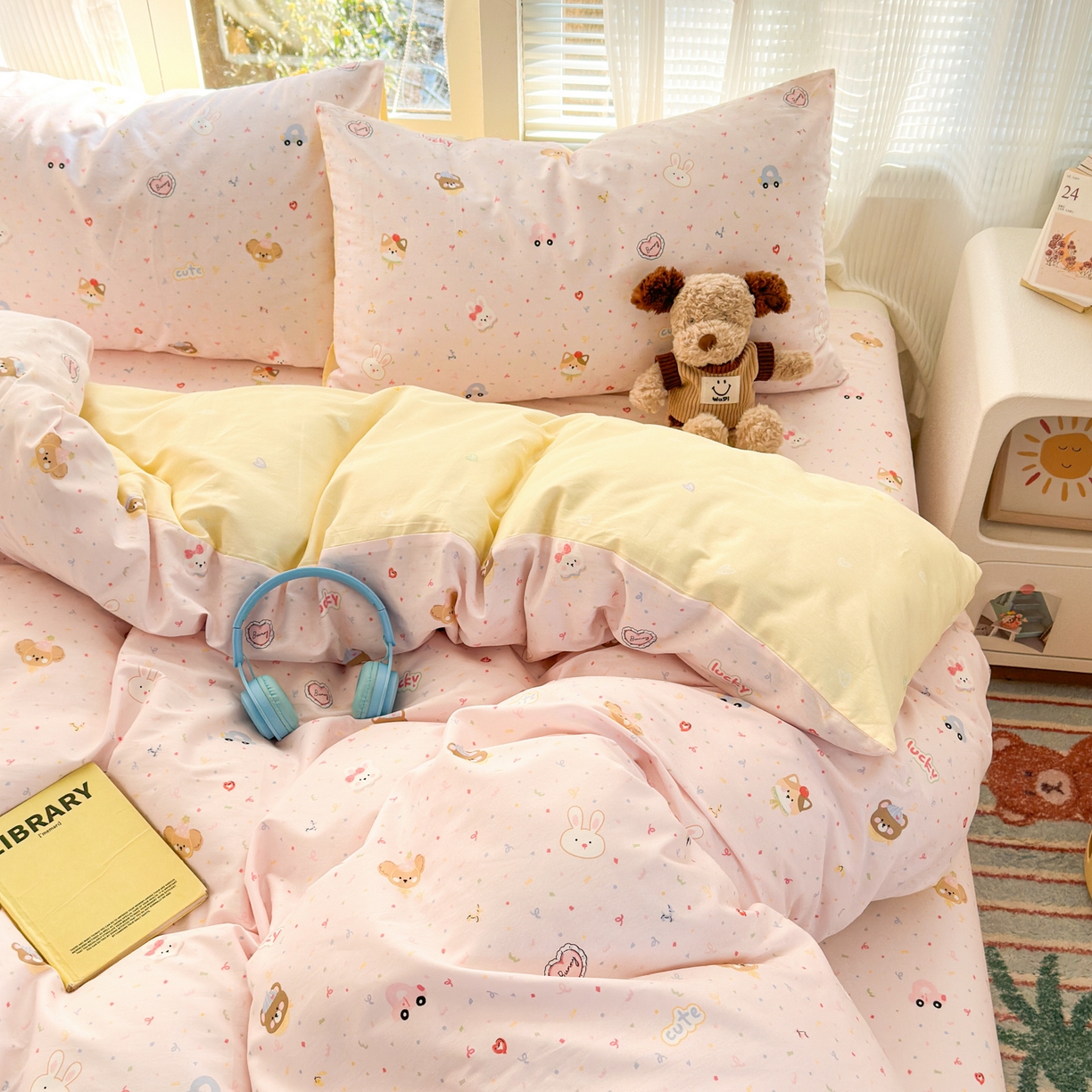 91家纺网 家纺一手货源 找家纺 清雅福 2025新款全棉柔软印花系列四件套 秋日手册