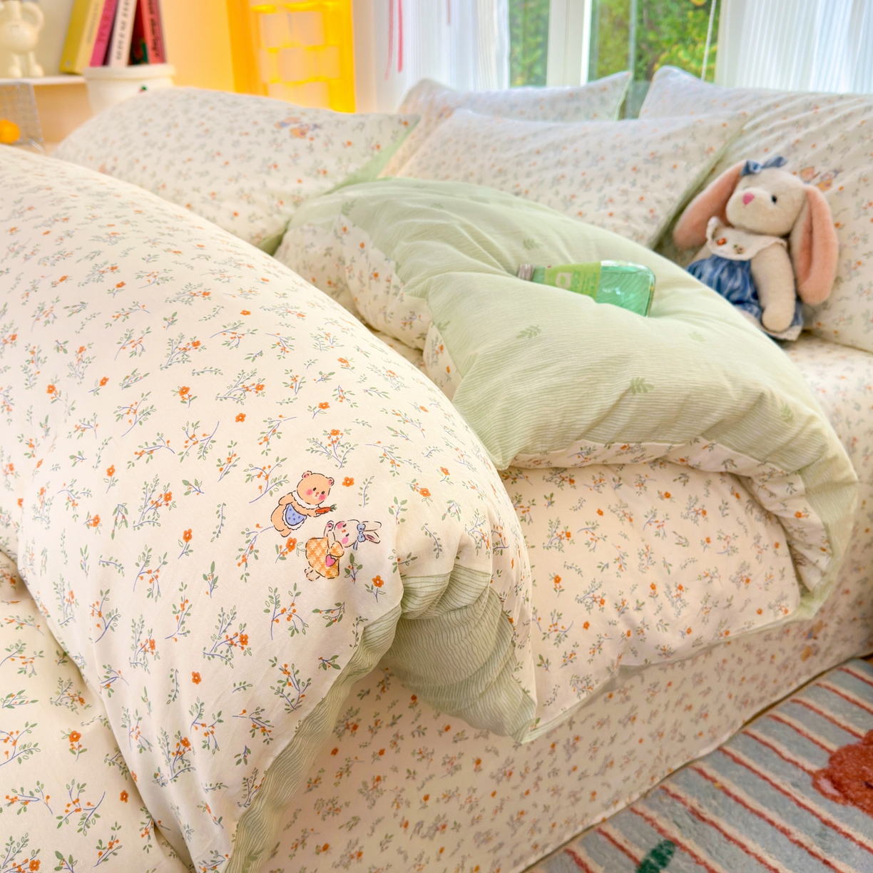 清雅福 2025新款全棉柔软印花系列四件套 糖果影院