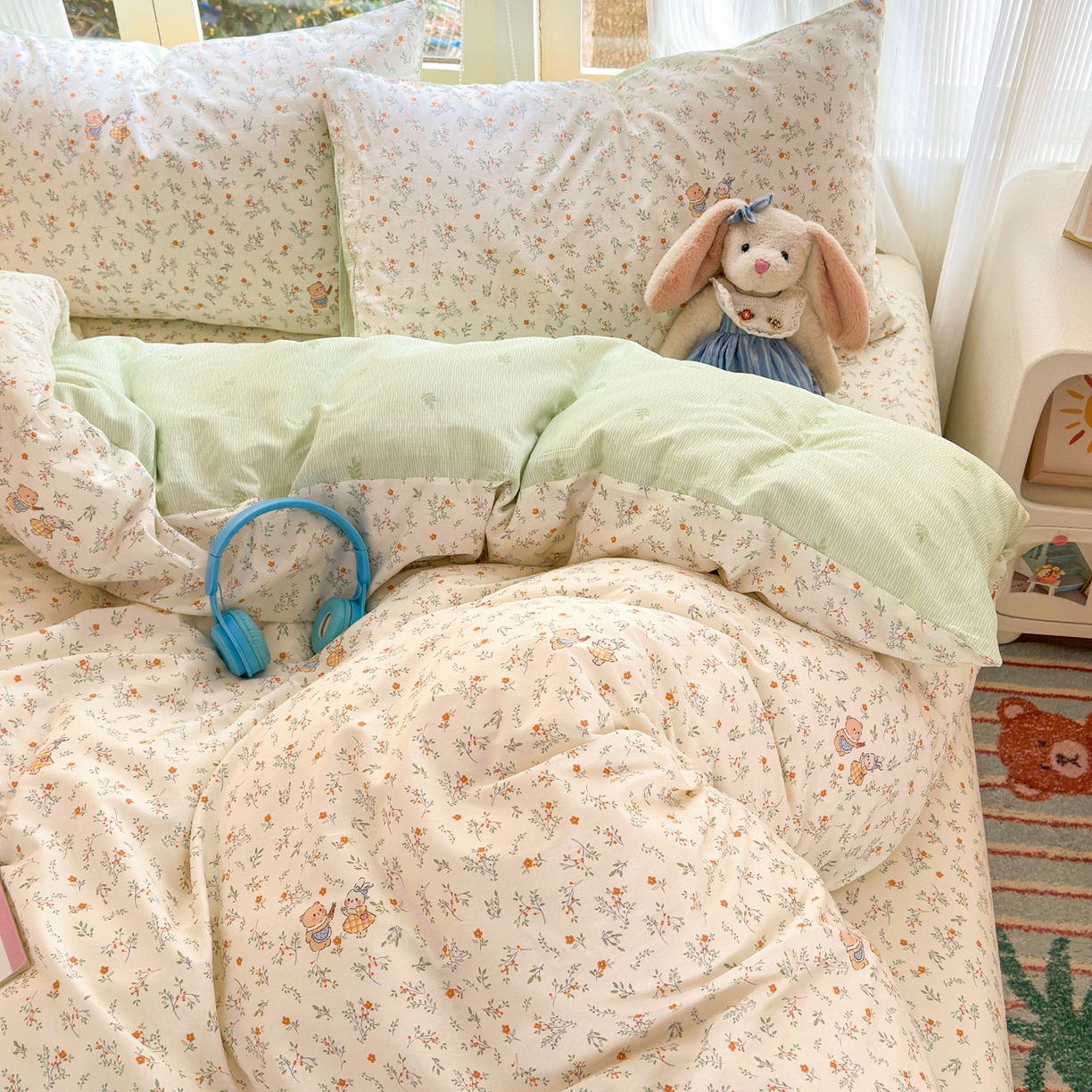 91家纺网 家纺一手货源 找家纺 清雅福 2025新款全棉柔软印花系列四件套 糖果影院