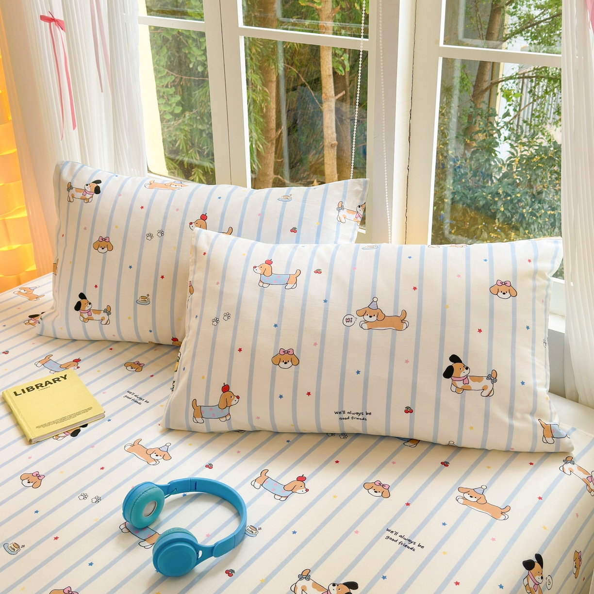 91家纺网 家纺一手货源 找家纺 清雅福 2025新款全棉柔软印花系列四件套 糖纸童年