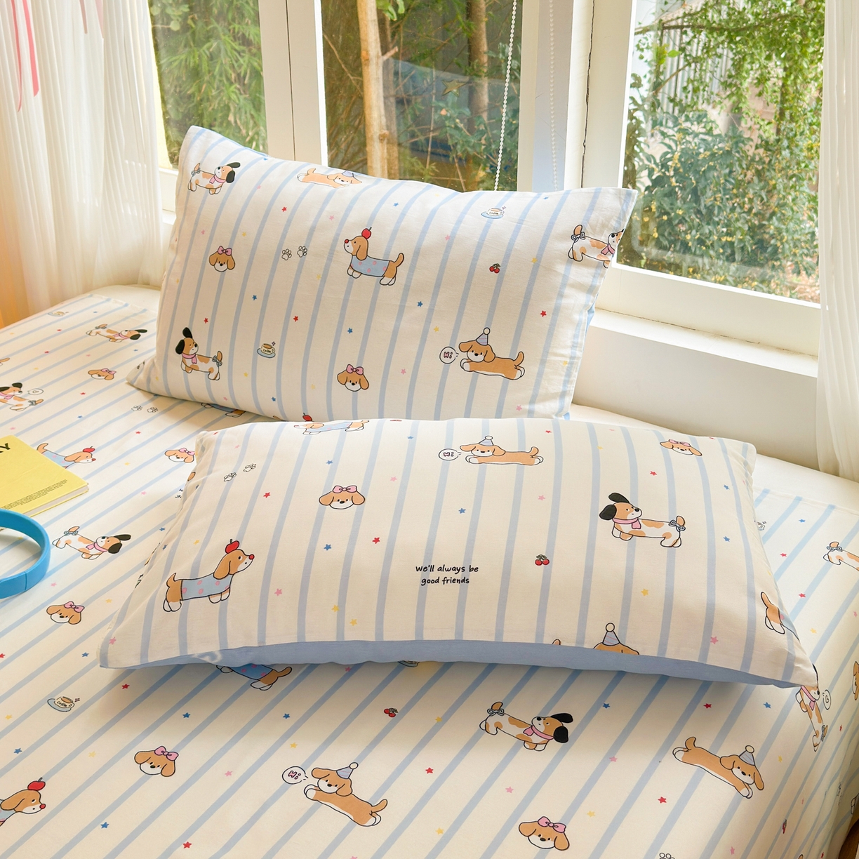 91家纺网 家纺一手货源 找家纺 清雅福 2025新款全棉柔软印花系列四件套 糖纸童年