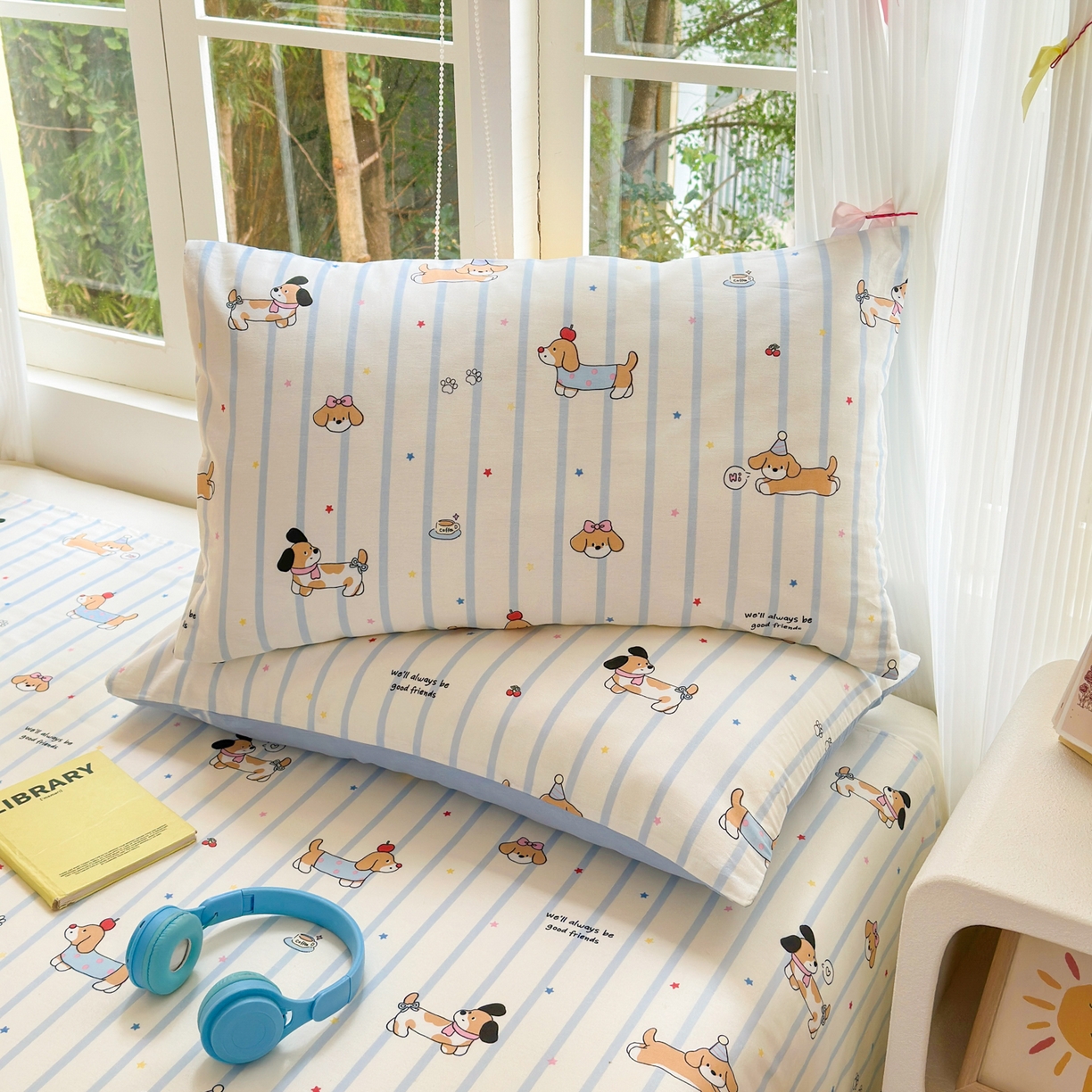 91家纺网 家纺一手货源 找家纺 清雅福 2025新款全棉柔软印花系列四件套 糖纸童年