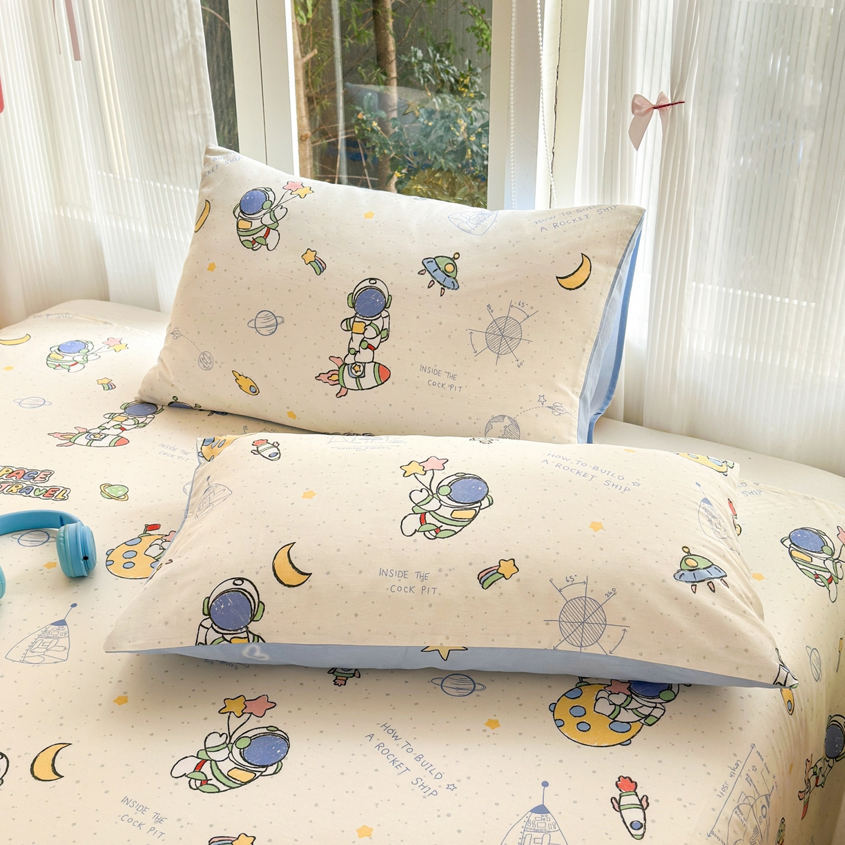 91家纺网 家纺一手货源 找家纺 清雅福 2025新款全棉柔软印花系列四件套 星际仔仔