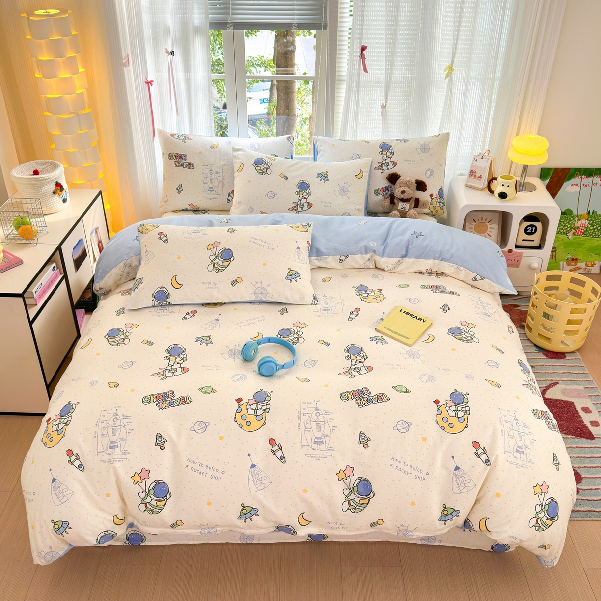 91家纺网 家纺一手货源 找家纺 清雅福 2025新款全棉柔软印花系列四件套 星际仔仔