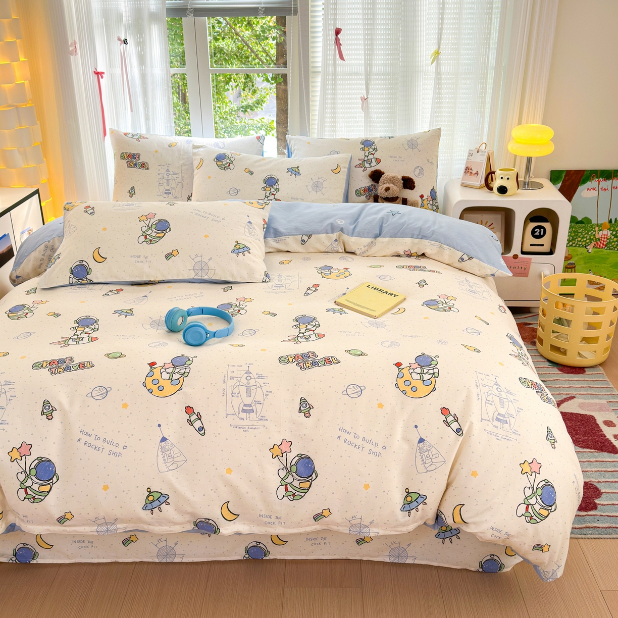 91家纺网 家纺一手货源 找家纺 清雅福 2025新款全棉柔软印花系列四件套 星际仔仔