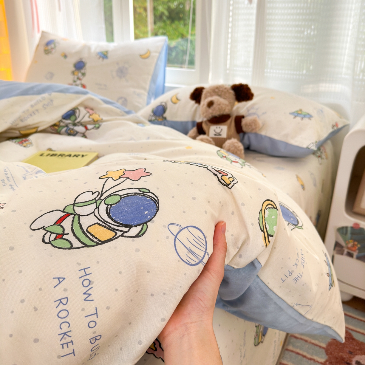 91家纺网 家纺一手货源 找家纺 清雅福 2025新款全棉柔软印花系列四件套 星际仔仔