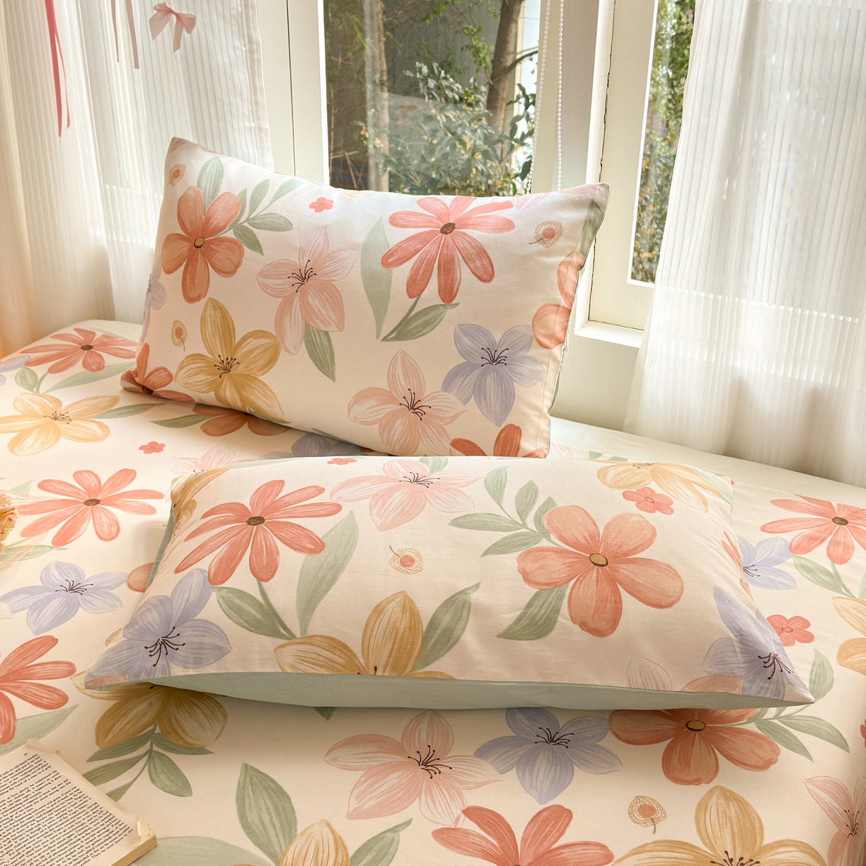 91家纺网 家纺一手货源 找家纺 清雅福 2025新款全棉柔软印花系列四件套 云裳花谷