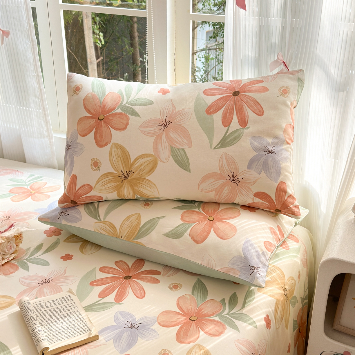 91家纺网 家纺一手货源 找家纺 清雅福 2025新款全棉柔软印花系列四件套 云裳花谷