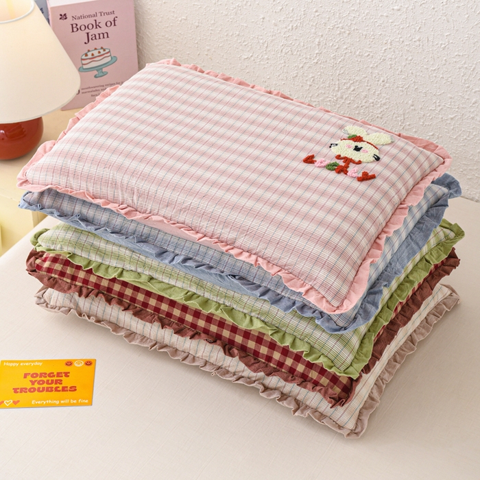 91家纺网 家纺一手货源 找家纺 （总）仁宇枕业 2025新款新品花边毛巾绣全荞麦枕头枕芯