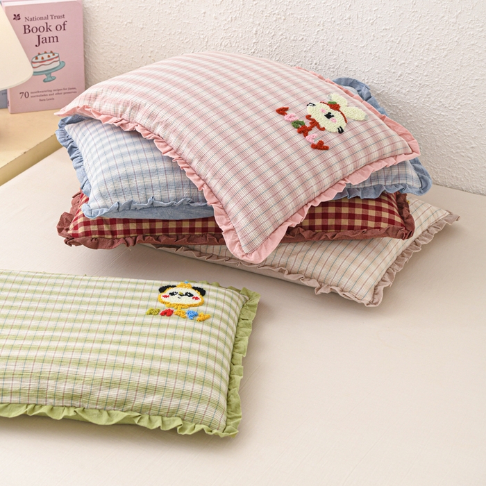 91家纺网 家纺一手货源 找家纺 仁宇枕业 2025新款新品花边毛巾绣全荞麦枕头枕芯 组合图仅供展示不可下单