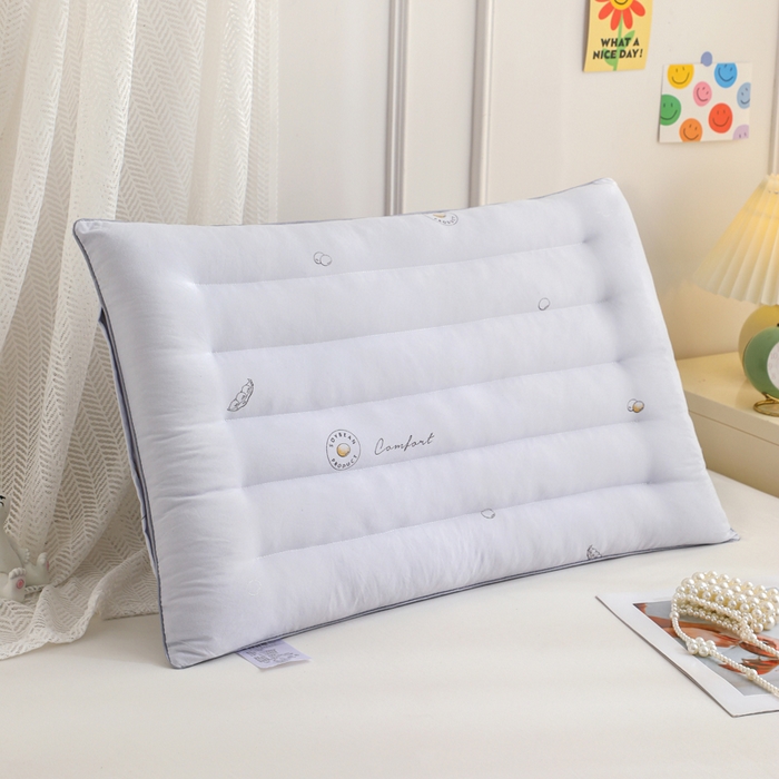 仁宇枕业 2025新款新品彩色豆豆低枕头枕芯 彩色豆豆低枕-蓝色