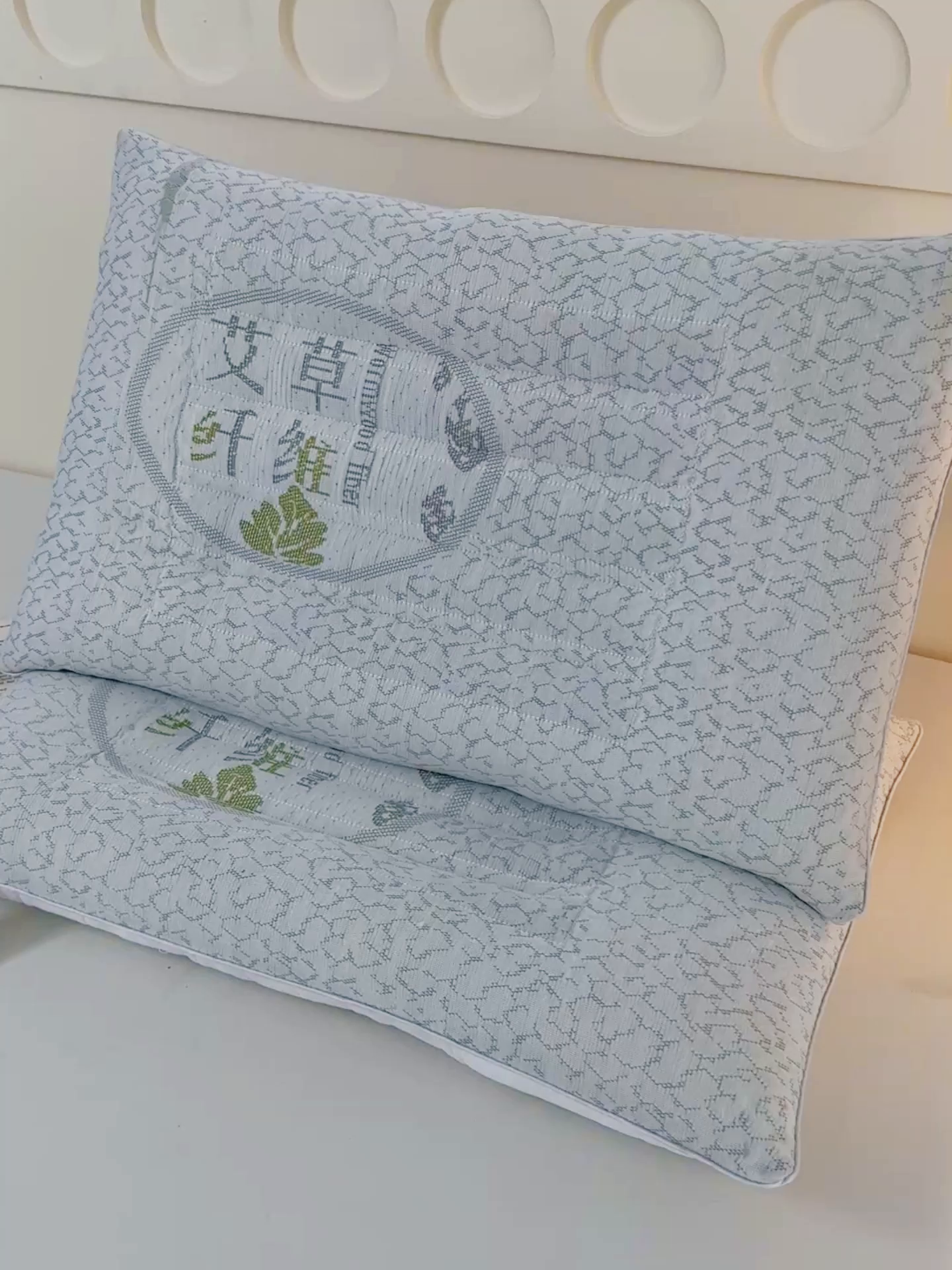 91家纺网 家纺一手货源 找家纺 （总）仁宇枕业 2025新款新品高中底针织枕不变形艾草纤维定型中低枕芯枕头