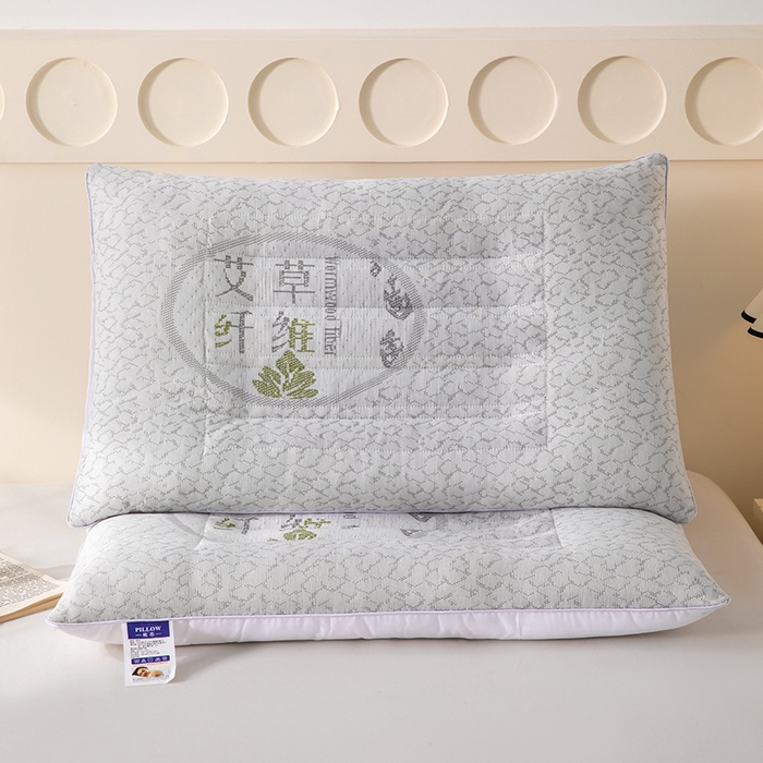 91家纺网 家纺一手货源 找家纺 （总）仁宇枕业 2025新款新品高中底针织枕不变形艾草纤维定型中低枕芯枕头