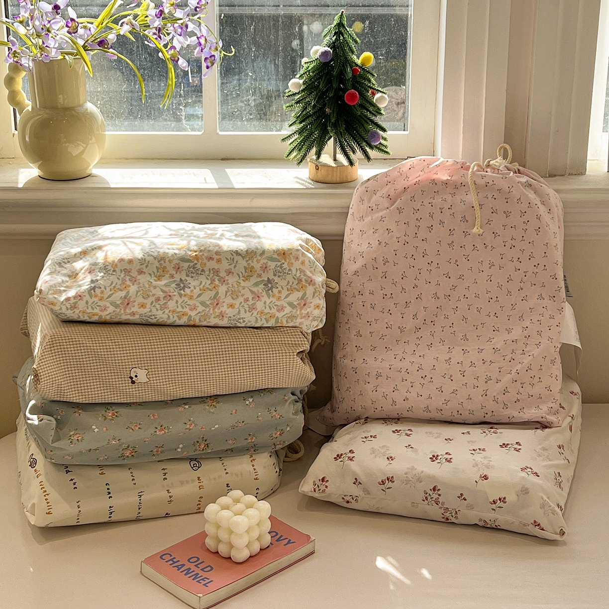 91家纺网 家纺一手货源 找家纺 （总）仟网汇 2025新款古法水洗仿棉云感纱四件套