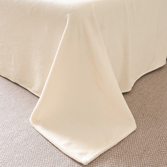 91家纺网 家纺一手货源 找家纺 帝王家纺 2025新款冬季刺绣加厚保暖烫金牛奶绒四件套珊瑚绒轻奢高级感 米白