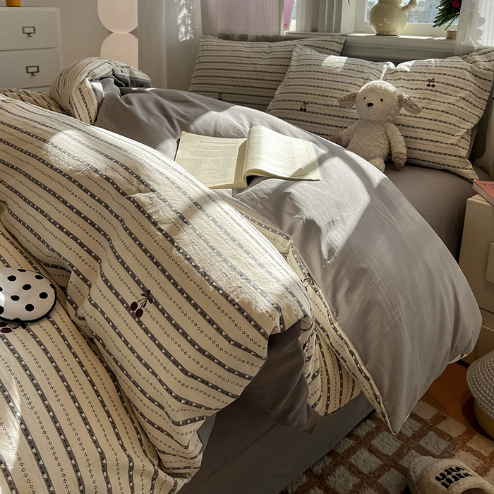 91家纺网 家纺一手货源 找家纺 （总）仟网汇 2025新款古法水洗仿棉云感纱四件套