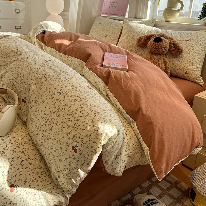 91家纺网 家纺一手货源 找家纺 （总）仟网汇 2025新款古法水洗仿棉云感纱四件套