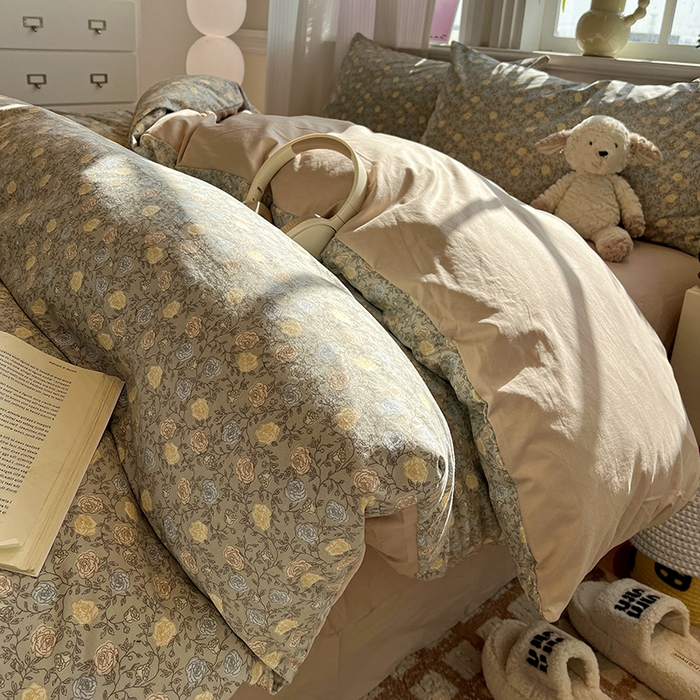 91家纺网 家纺一手货源 找家纺 （总）仟网汇 2025新款古法水洗仿棉云感纱四件套