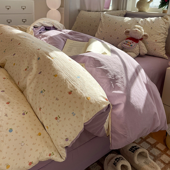 91家纺网 家纺一手货源 找家纺 （总）仟网汇 2025新款古法水洗仿棉云感纱四件套