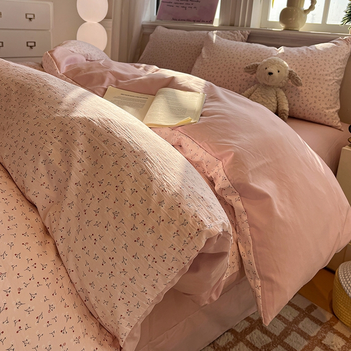 91家纺网 家纺一手货源 找家纺 （总）仟网汇 2025新款古法水洗仿棉云感纱四件套