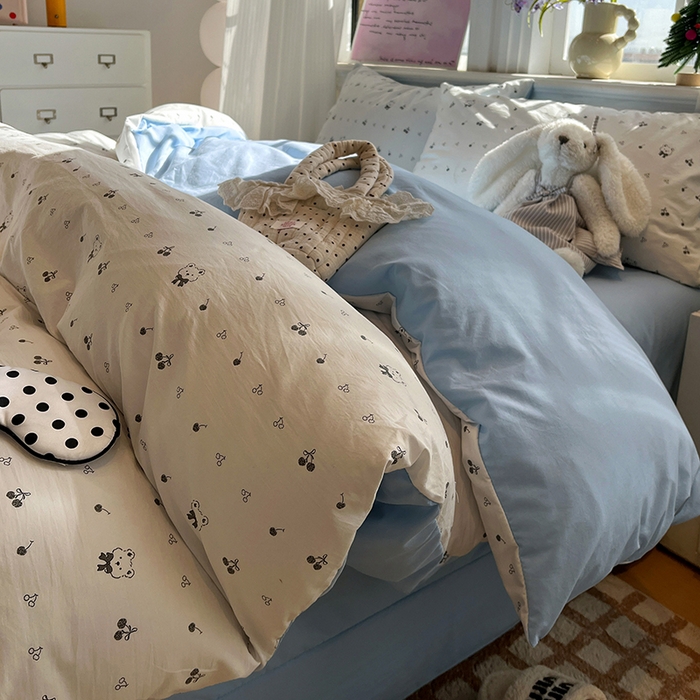 91家纺网 家纺一手货源 找家纺 （总）仟网汇 2025新款古法水洗仿棉云感纱四件套