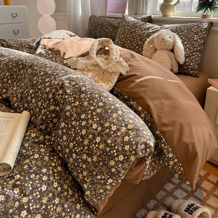 91家纺网 家纺一手货源 找家纺 （总）仟网汇 2025新款古法水洗仿棉云感纱四件套